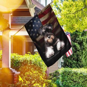 Miniature Schnauzer American US For Indoor Outdoor Decorative Garden House Flag