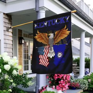 Kentucky State American and Eagle American For Outdoor Decorative Garden House Flag