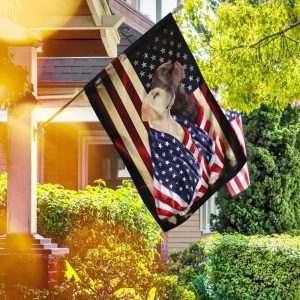 Chocolate And Yellow Labrador Retrievers American Patriot Garden House Flag