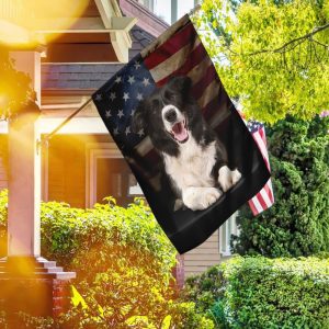 Border Collie American US Dog For Indoor Outdoor Decorative Garden House Flag