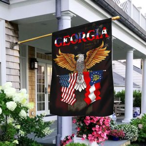 Georgia State American and Eagle American For Outdoor Decorative Garden House Flag